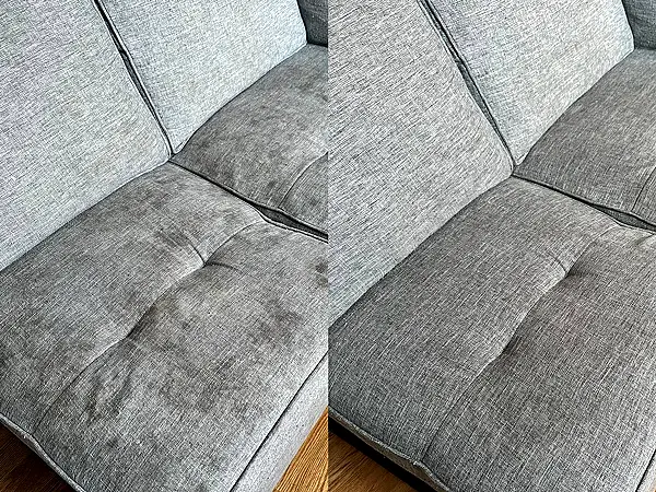 Upholstery before and after cleaning - result 2